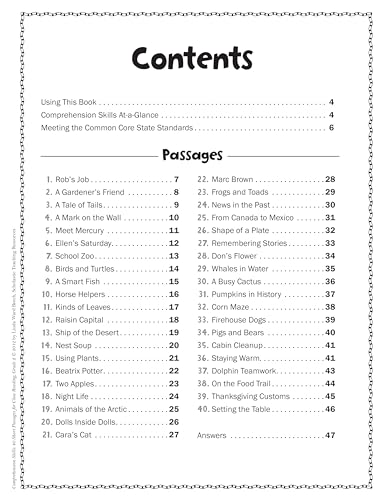 Comprehension Skills: 40 Short Passages for Close Reading: Grade 2