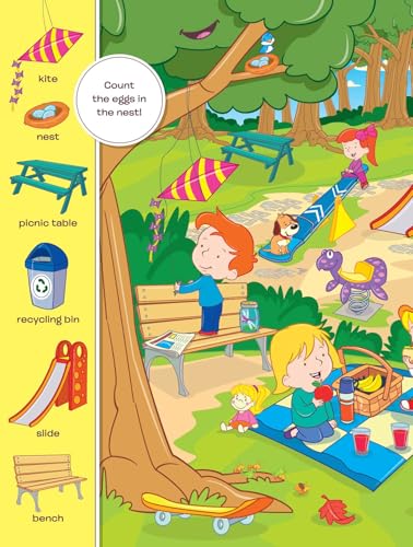 Search and Find Sticker Books for Kids Ages 3-5: Outdoor Play - Boost Learning with Hidden Pictures & 50+ Stickers!