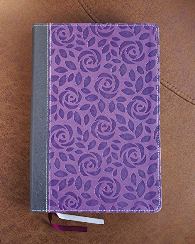 NIV, Thinline Bible, Giant Print, Leathersoft, Gray/Purple, Red Letter, Comfort Print
