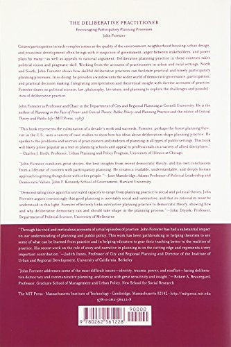 The Deliberative Practitioner: Encouraging Participatory Planning Processes — back cover