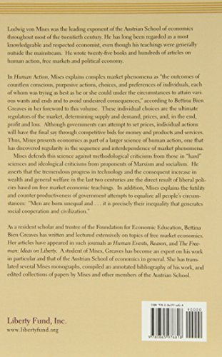 Human Action: A Treatise on Economics, Vol. 4 — back cover
