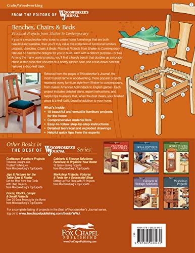 Benches, Chairs and Beds: Practical Projects from Shaker to Contemporary (Best of Woodworker's Journal)