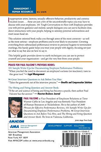 101 Tough Conversations to Have with Employees: A Manager's Guide to Addressing Performance, Conduct, and Discipline Challenges