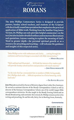 Exploring Romans (John Phillips Commentary Series) (The John Phillips Commentary Series) — back cover