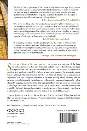 No Day in Court: Access to Justice and the Politics of Judicial Retrenchment (Studies in Postwar American Political Development)