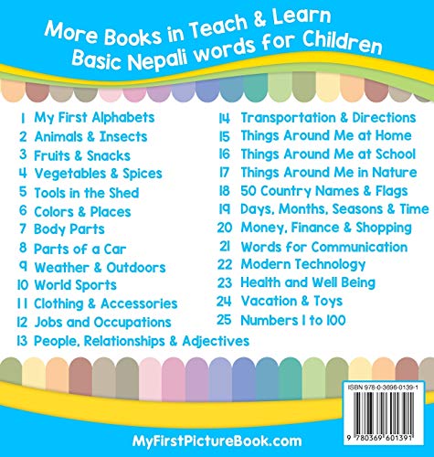 My First Nepali Alphabets Picture Book with English Translations: Bilingual Early Learning & Easy Teaching Nepali Books for Kids (Teach & Learn Basic Nepali Words for Children)
