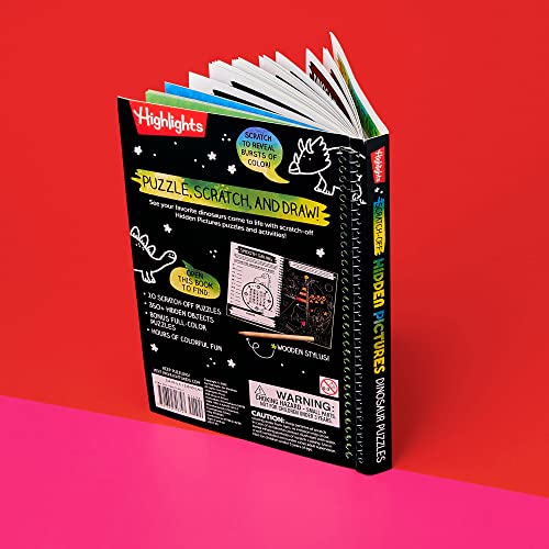 Scratch-Off Hidden Pictures Dinosaur Puzzles: Scratch-Off Hidden Pictures Dinosaur Puzzles (Highlights Scratch-Off Activity Bo oks) 64-Page Dinosaur Activity Book with Scratch Art for Kids