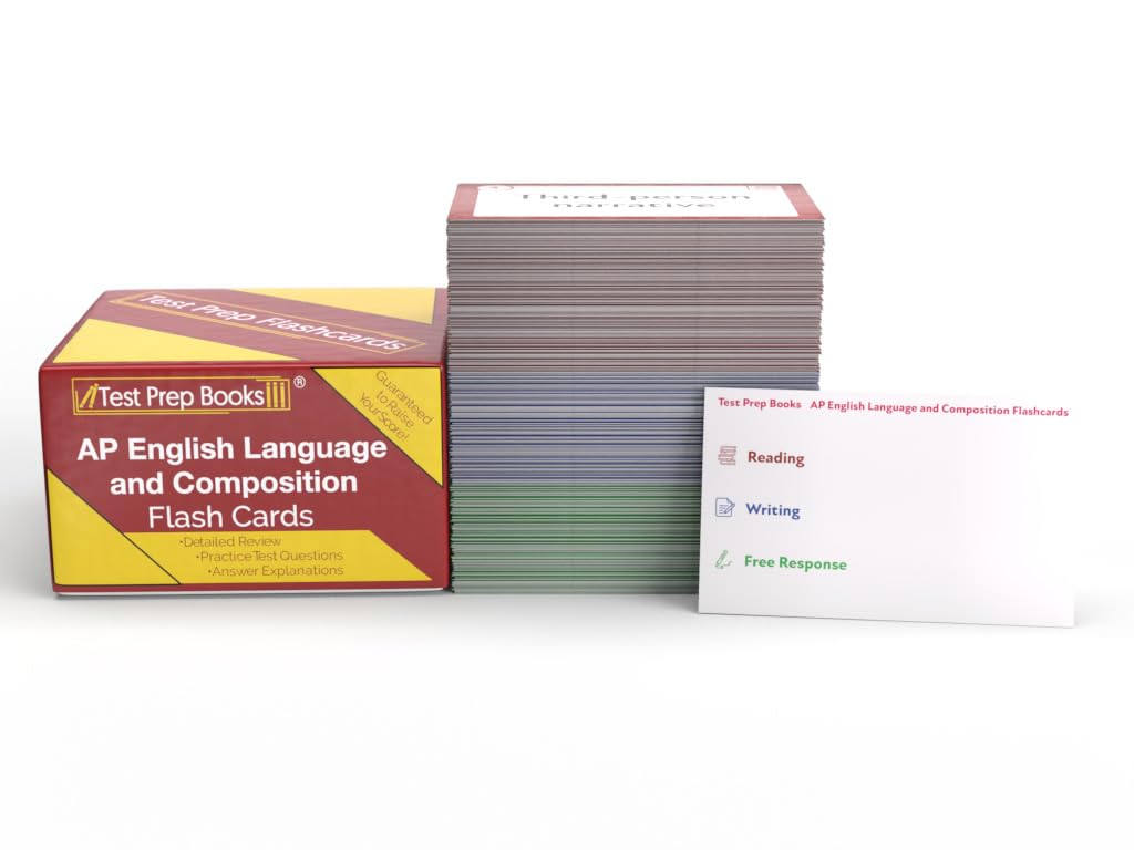 AP English and Language Composition 2025-2026 Study Cards: AP English Language and Composition Prep and Practice Test Questions [Full Color Cards]