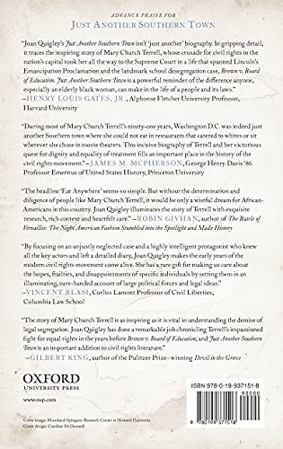 Just Another Southern Town: Mary Church Terrell and the Struggle for Racial Justice in the Nation's Capital