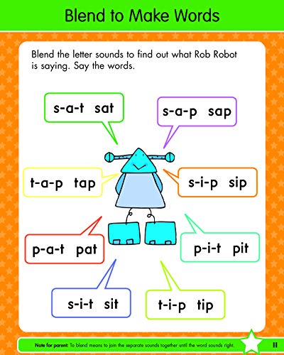Phonics Workbook for Ages 4-7 with 75+ Activities, Letter Sounds, Letter Blends, Rhyming Words, Vowels and Consonants, Prefixes and Suffixes, Conforms to Common Core Standards (Gold Stars Series)