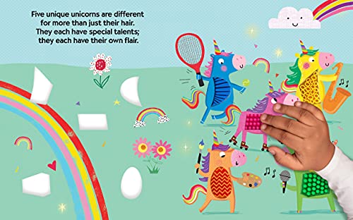 Five Unique Unicorns - Silicone Touch and Feel Board Book - Counting