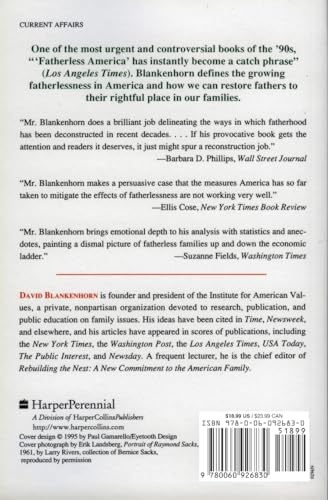Fatherless America: Confronting Our Most Urgent Social Problem — back cover