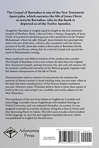 The Gospel of Barnabas: The Biography of Jesus Christ, as Recounted in New Testament Apocrypha