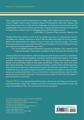 Creating Effective Presentations: Staff Development with Impact — back cover