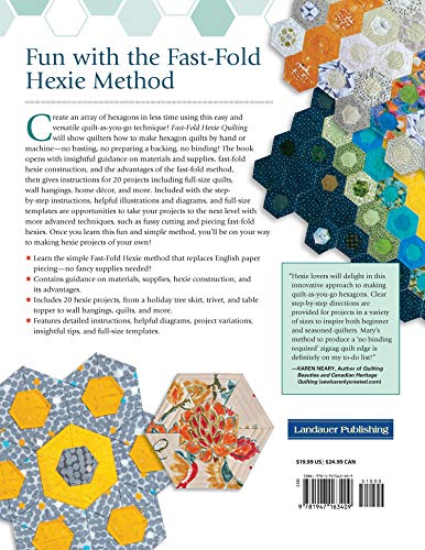 Fast-Fold Hexie Quilting: A Quick & Easy Technique for Hexagon Quilting (Landauer) 20 Projects to Create Hexies in Half the Time with Backing & Batting Included; Step-by-Step Instructions, Easy Blocks