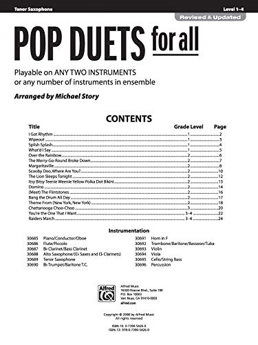 Pop Duets for All: Tenor Saxophone (For All Series)