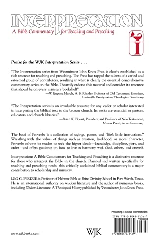 Proverbs (Interpretation: A Bible Commentary for Teaching and Preaching) — back cover