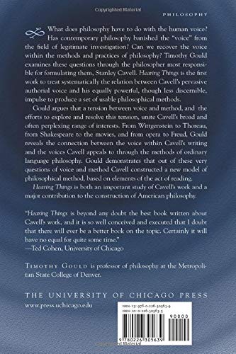 Hearing Things: Voice and Method in the Writing of Stanley Cavell