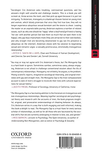 The Monogamy Gap: Men, Love, and the Reality of Cheating (Sexuality, Identity, and Society)