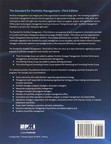 The Standard for Portfolio Management — back cover