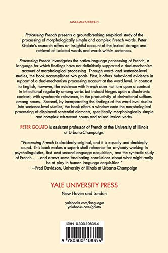 Processing French: A Psycholinguistic Perspective (Yale Language Series)