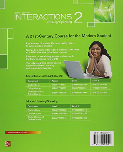 Interactions Level 2 Listening/Speaking Student Book (Book Only / No Access Code provided)