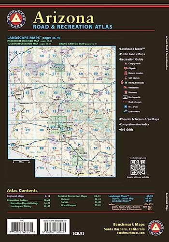 Arizona Road & Recreation Atlas - 13th Edition, 2024 (Benchmark Road & Recreation Atlases)
