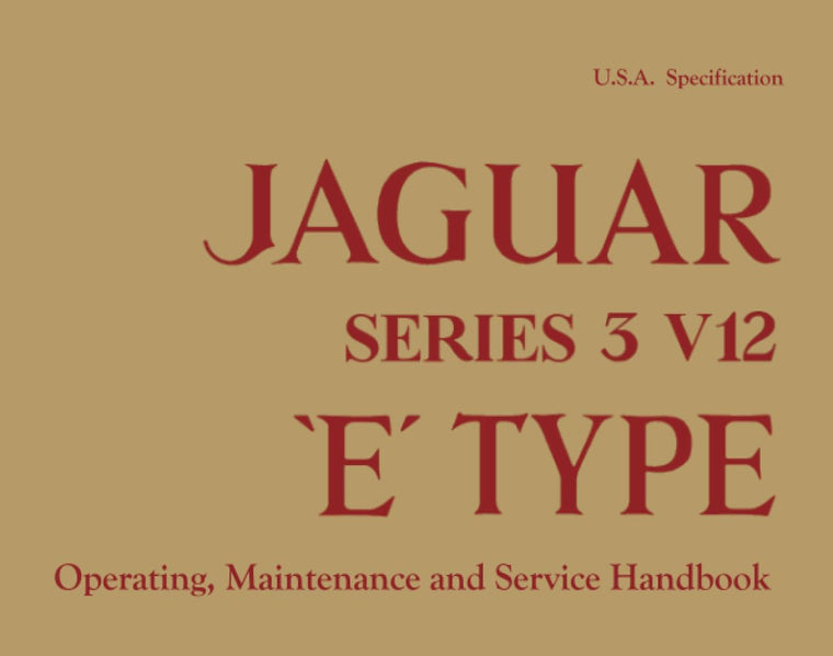 JAGUAR Series 3 V12 'E' TYPE: USA Specification - A181/2