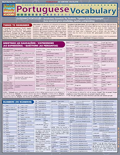 Portuguese Vocabulary QuickStudy Laminated Reference Guide (QuickStudy Academic)
