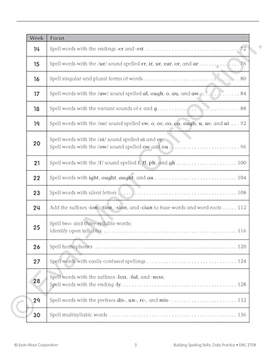 Evan-Moor Building Spelling Skills, Grade 4 - Homeschooling & Classroom Resource Workbook, Reproducible Worksheets, Teaching Edition, Spelling Strategies, Reading and Writing Skills