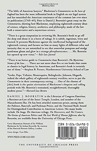 The Mysterious Science of the Law: An Essay on Blackstone's Commentaries