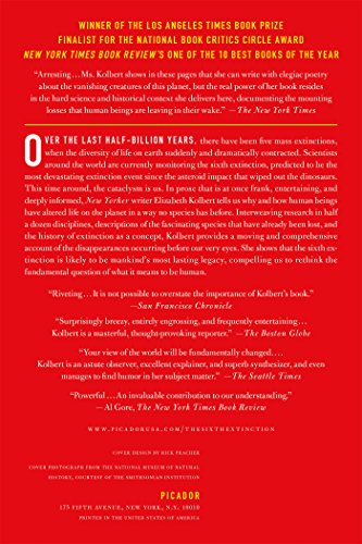 The Sixth Extinction: An Unnatural History — back cover