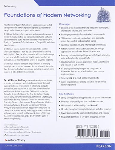 Foundations of Modern Networking: SDN, NFV, QoE, IoT, and Cloud