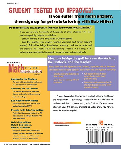 Bob Miller's Basic Math and Pre-Algebra for the Clueless, 2nd Ed. (Bob Miller's Clueless Series)