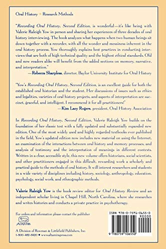 Recording Oral History: A Guide for the Humanities and Social Sciences