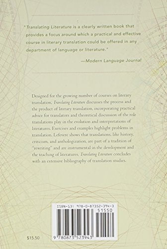 Translating Literature: Practice and Theory in a Comparative Literature Context