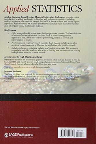Applied Statistics: From Bivariate Through Multivariate Techniques