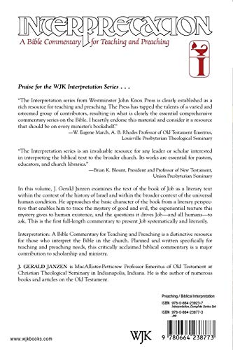 Job: Interpretation: A Bible Commentary for Teaching and Preaching — back cover