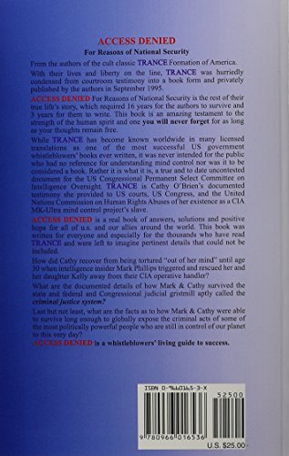 ACCESS DENIED For Reasons Of National Security: Documented Journey From CIA Mind Control Slave To U.S. Government Whistleblower