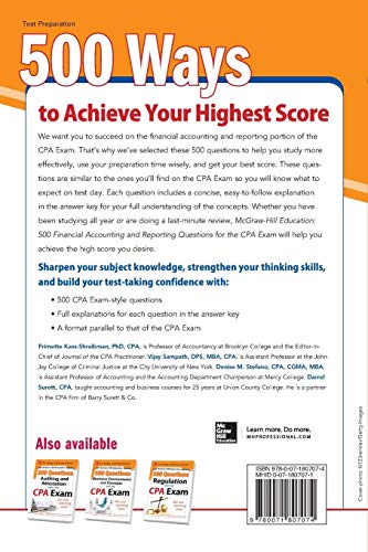 McGraw-Hill Education 500 Financial Accounting and Reporting Questions for the CPA Exam (McGraw-Hill's 500 Questions)