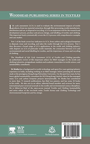 Handbook of Life Cycle Assessment (LCA) of Textiles and Clothing (Woodhead Publishing Series in Textiles)