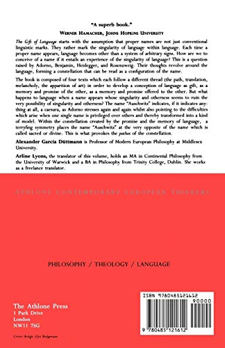 The Gift of Language (Athlone Contemporary European Thinkers)