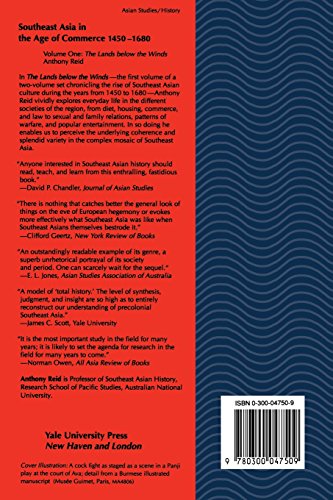 Southeast Asia in the Age of Commerce, 1450-1680: Volume One: The Lands below the Winds — back cover