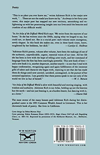 An Atlas of the Difficult World: Poems 1988-1991