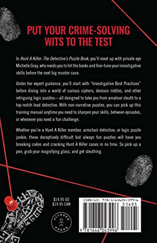 Hunt A Killer: The Detective's Puzzle Book: True-Crime-Inspired Ciphers, Codes, and Brain Games — back cover