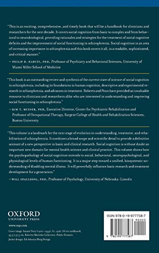 Social Cognition in Schizophrenia: From Evidence to Treatment — back cover