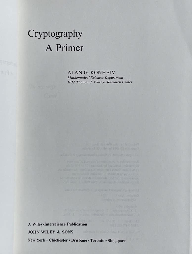 Cryptography: A Primer