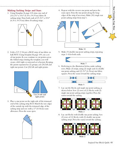 Inspired Star Block Quilts: 12 Projects Using Traditional and Modern Blocks (Landauer) Piecing and Paper-Piecing Techniques to Form Stunning Stars with Contemporary Elements like Negative Space