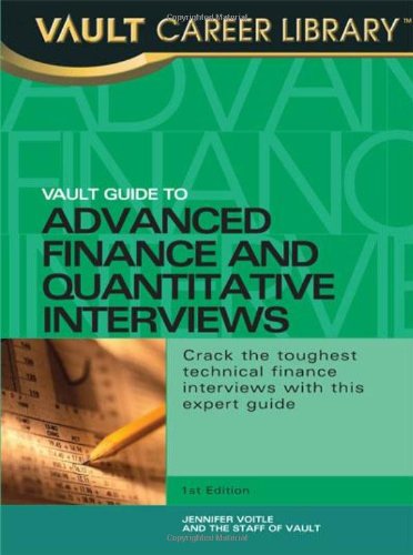 Vault Guide to Advanced Finance and Quantitative Interviews