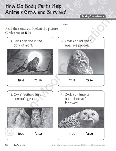 Evan-Moor Science Lessons and Investigations, Grade 1, Homeschool and Classroom Teaching Resource Workbook, Reproducible Worksheets, Observe, Analyze, ... Physical (Science Lessons & Investigations)